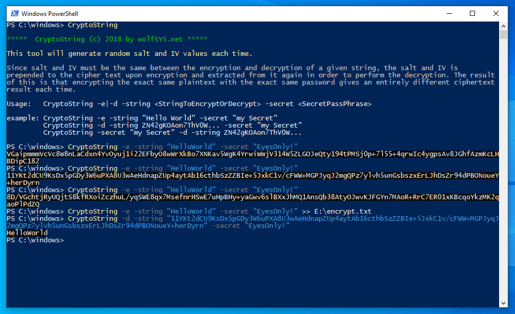 CryptoString | wolfSYS.net